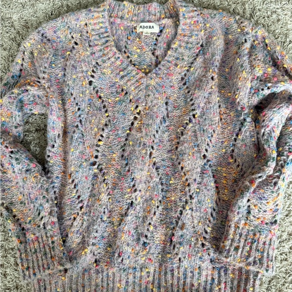 ADORA Sweaters - ADORA Speckled V-Neck Sweater